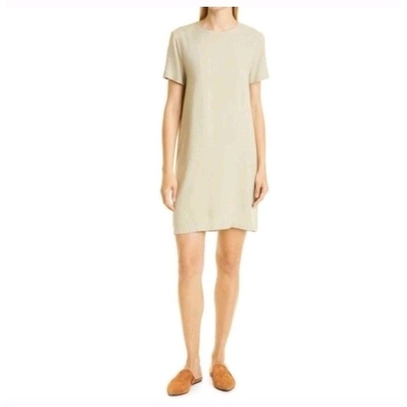 Jenni‎ Kayne Palmer Crepe T-shirt Dress Willow Tan Womens XS Quiet Luxury - Picture 4 of 7